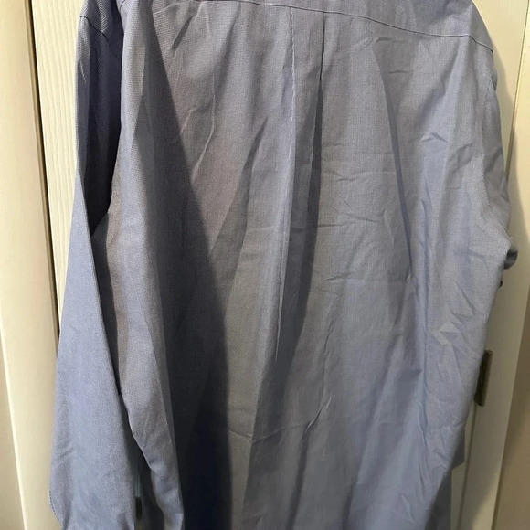 Brooks  346 No Iron Button Down Size  17 1/2  34,35 Small Blue/white Checkered - Picture 3 of 3